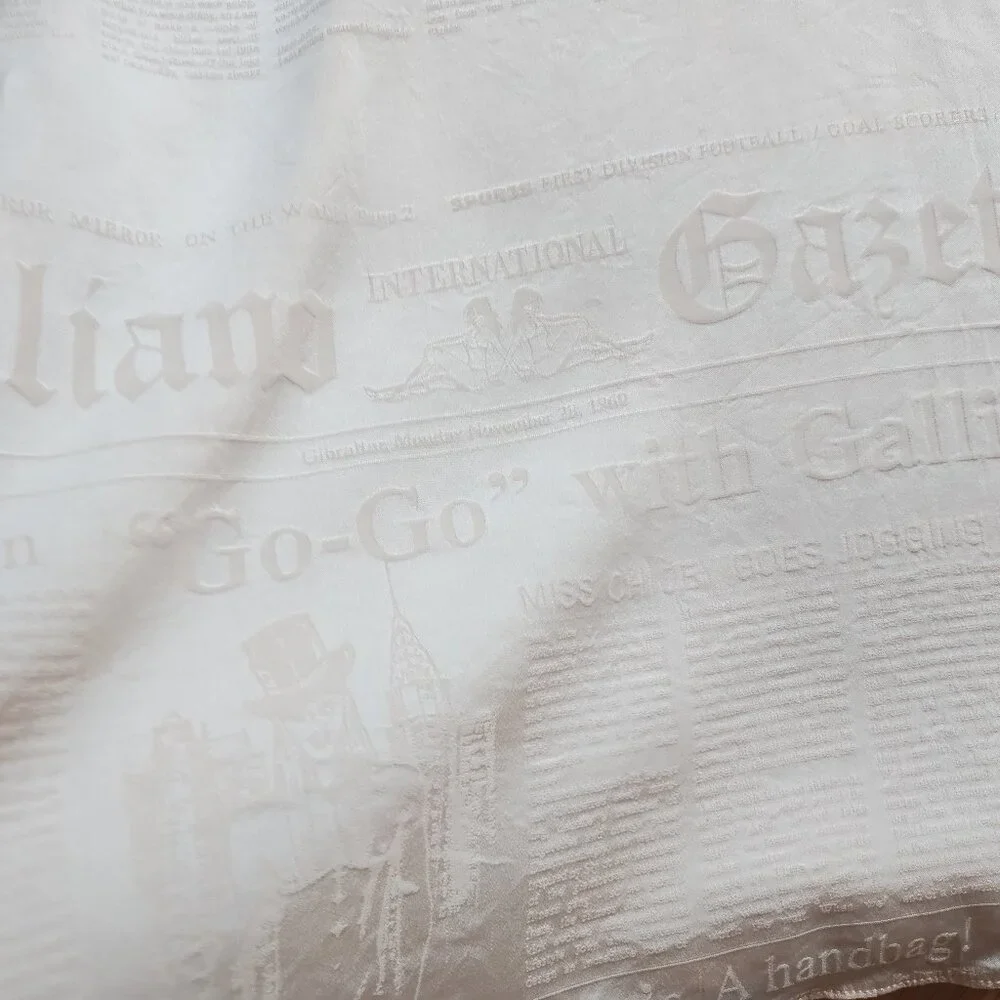 John Galliano Lingerie newspaper print vintage style silk slip dress - Picture 12 of 16